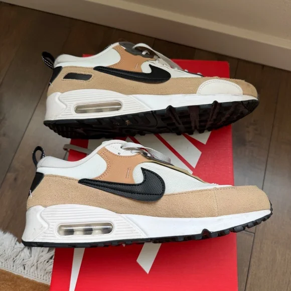 NIKE AIR MAX 90 FUTURA - Size 9.5 Womens - Phanton/Black-Hemp-Sanddrift - Picture 8 of 9